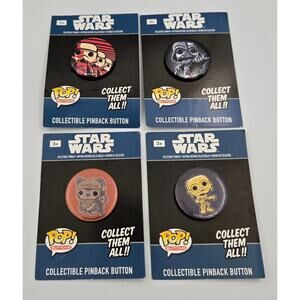Four Star Wars Funko Pop Buttons